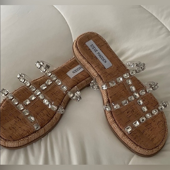 Steve Madden Women's Sandals with Clear and Silver Accents - Picture 9 of 12